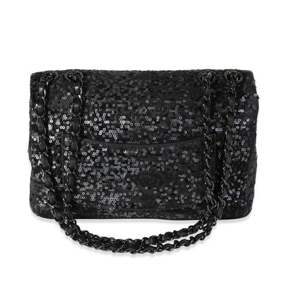 Chanel Black Sequin Lambskin Moonlight On Water Medium Single Flap Bag - Picture 3 of 8